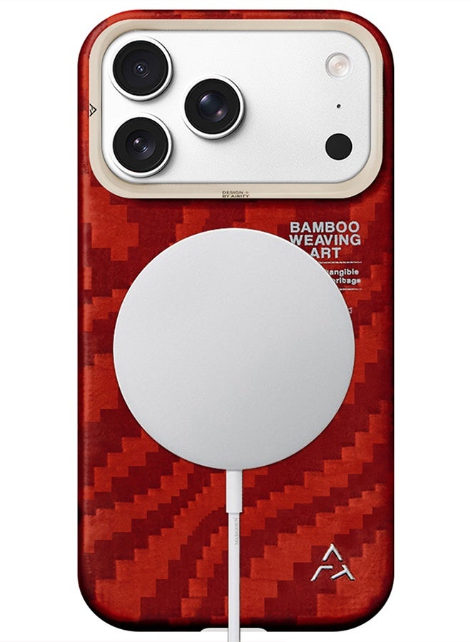 AIRITY Bamboo Fiber Protective Case for iPhone 17 Pro – Ultra Durable, Lightweight & Premium Design Red - Image 5